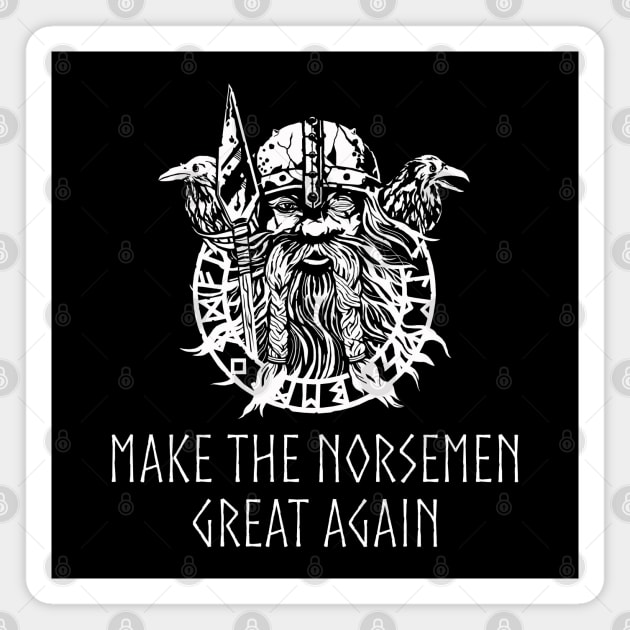 Norse Myth Viking God Odin Make The Norsemen Great Again Magnet by Styr Designs